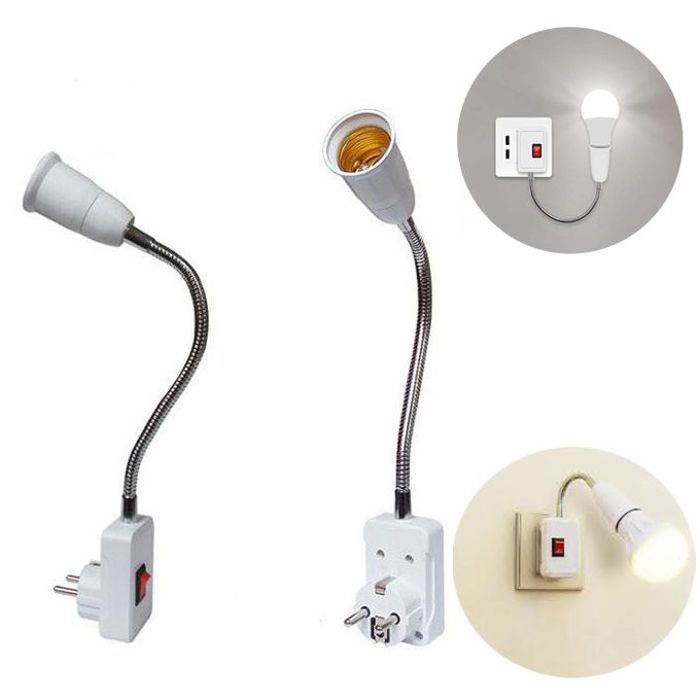 Adaptateur pour Lampe - Douille pour Ampoule avec Interrupteur - Bureau & Maison