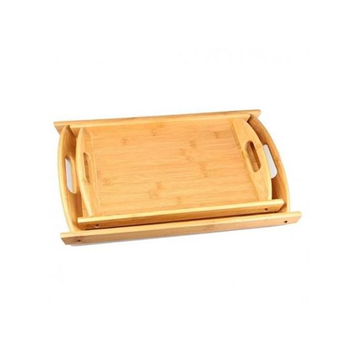 Lot de 2 Plateaux en Bois Rectangulaires - Plateau de Service