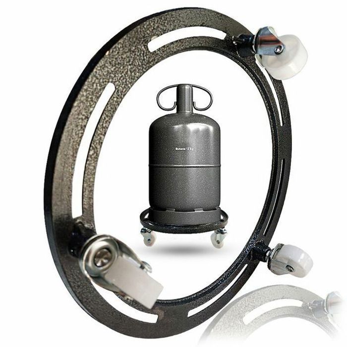 Porte-Bouteille de Gaz - Support Bouteille à Gaz 3 Roulettes - Noir