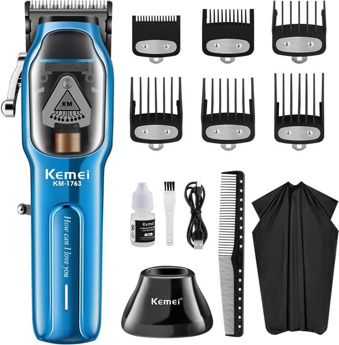 KEMEI - Tondeuse à cheveux professionnelle pour homme avec cordon et sans fil - KM-1763