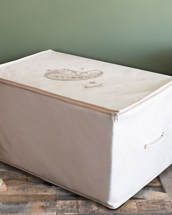 Housse de Rangement Paisley, en coloris beige, dimensions 74 x 46 x 46 cm