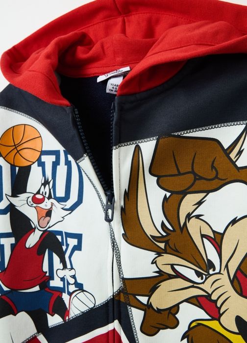 Sweat Sylvester le chat et Bugs Bunny entièrement zippé avec capuche - Marjane Mall - Image 3