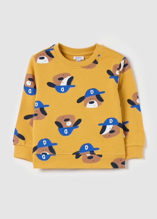 Sweat-shirt en molleton avec imprimé chiot