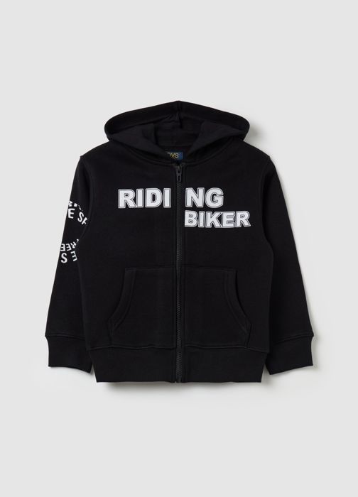 Sweat entièrement zippé avec capuche et imprimé « Riding Biker »