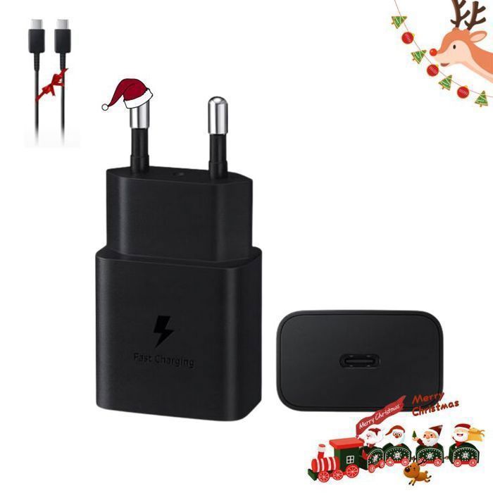 Adaptateur Secteur Samsung USB-C 25W + Câble USB-C vers USB-C : Le Duo Parfait pour Noël