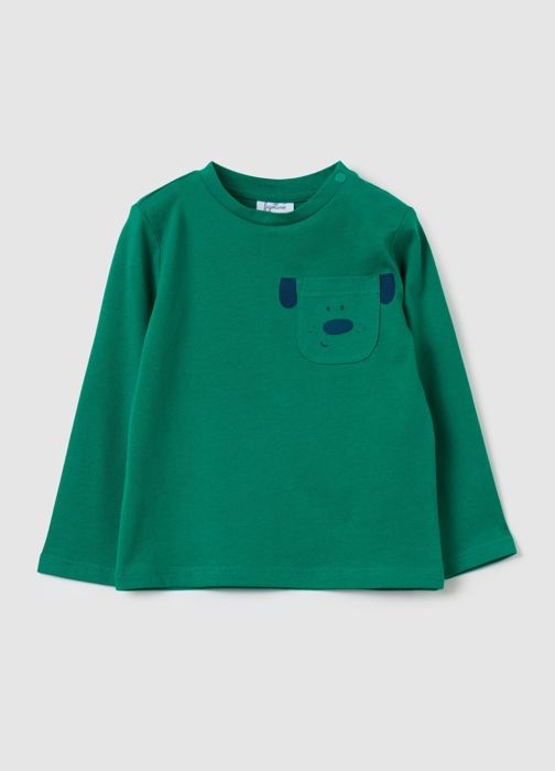 T-shirt à manches longues avec poche et imprimé