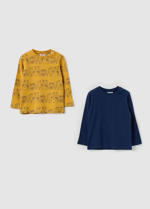 Lot de deux T-shirts à manches longues en coton