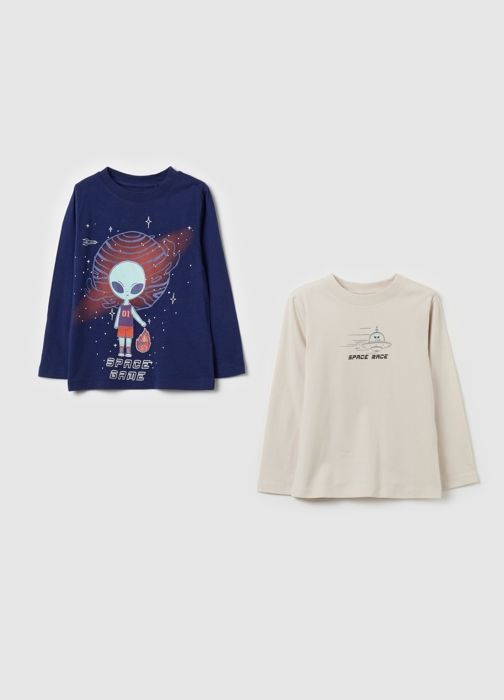 Lot de deux T-shirts « Space Game » à manches longues