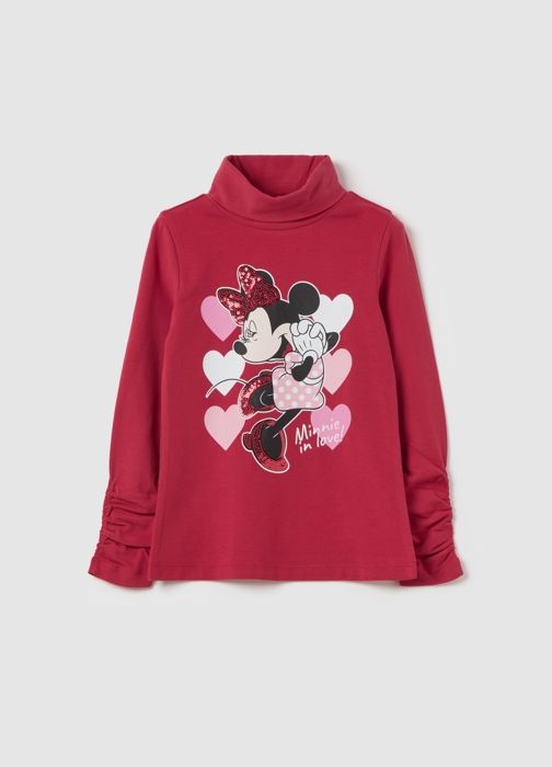 T-shirt col roulé imprimé Minnie