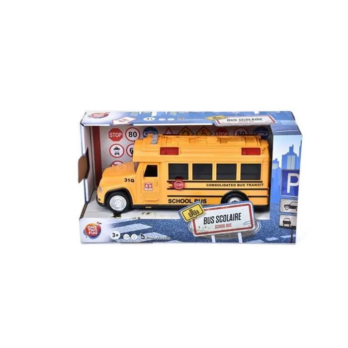 BUS SCOLAIRE FRICTION 1/14 AVEC LUM & SON