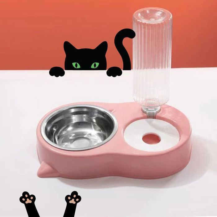 Gamelle Double avec Distributeur d’Eau Automatique pour Animaux