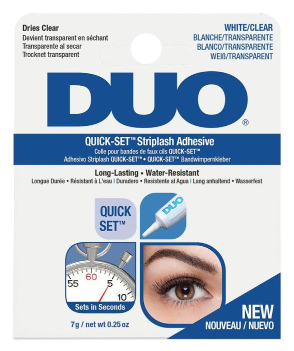 Colle pour faux cils - DUO - Blanc transparent - Application facile - Résistante à l'eau - Longue durée