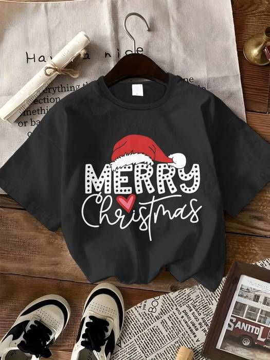 T-shirt femme - OUTFITS AND MORE - Joyeux Noël - Col rond - Manches courtes - 95% coton