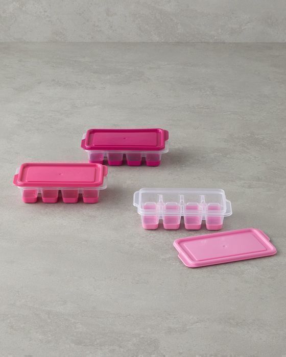 Mini 3 pièces Moule à Glaçons en plastique, dimensions 7 x 12,5 x 3,5 cm, coloris Rose