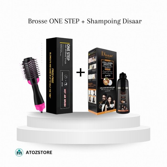 Pack Brosse One step + Disaar shampoing colorant/huile