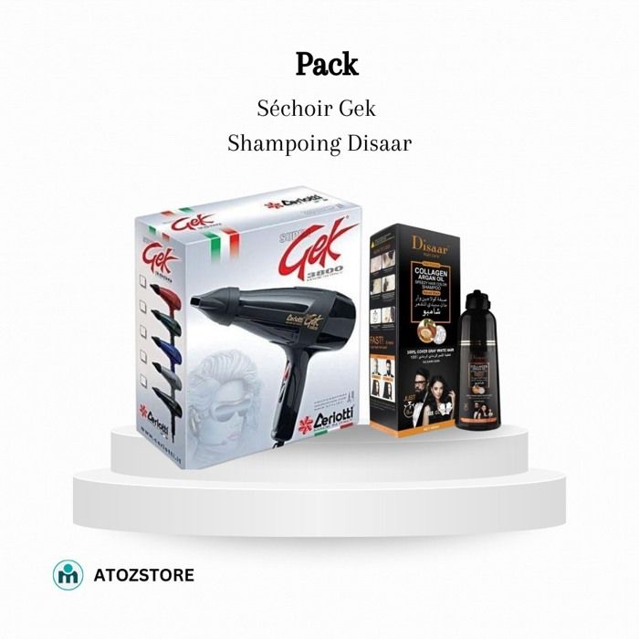Pack Séchoir Gek + Disaar shampoing pour cheveux endommagés