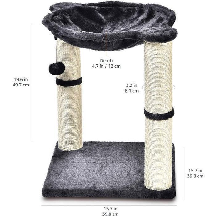 Arbre à chat - Non spécifié - Tour avec abri - Noir - 49.7x39.8x39.8 cm - Intérieur