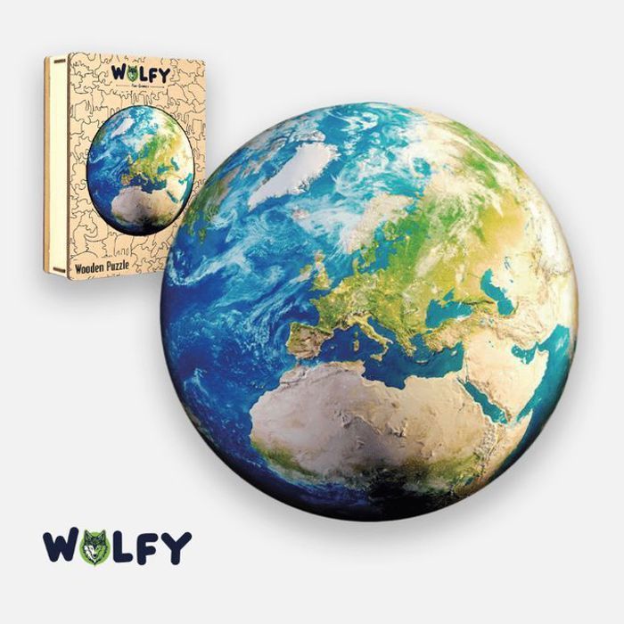 Puzzle en Bois Planète Terre - Pour Adultes et Enfants +12 Ans