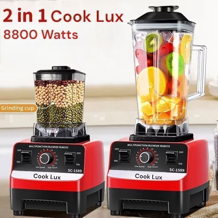 2en1 Cook Lux Mélangeur Pro Blender rapide électrique 8800W, haute puissance, robot culinaire, papeterie glace, smoknie, cuisine,