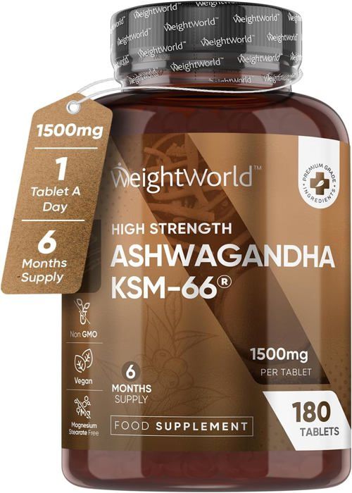 Ashwagandha KSM-66, 1500 mg - For Mood, Energy & Inner Defences - 180 Tablets