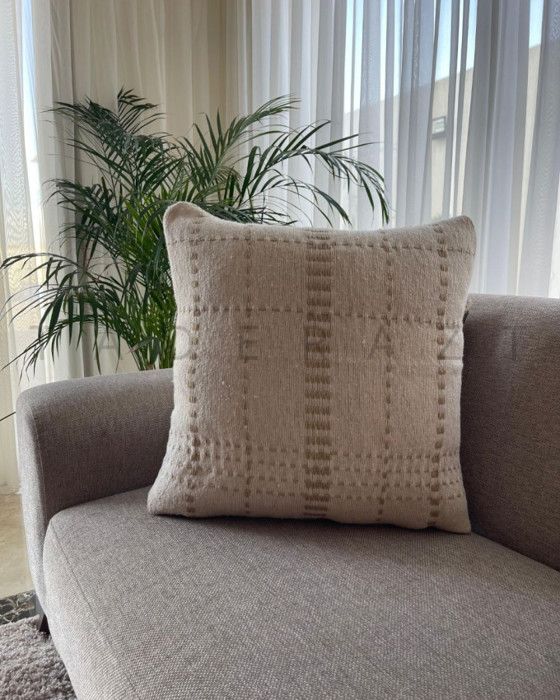 Esther - Housse de Coussin Bohème Jacquard - 50x50cm - Coton Recyclé - Fait Main - Made In Morocco