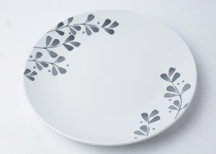 ASSIETTE PLATE RONDE EN PORCELAINE AVEC DECO (L) 30,5CM