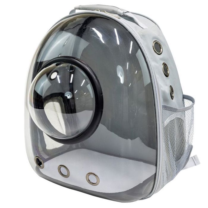 Transparent pet backpack sac cage de transport transparent pour chat et chien couleur gris