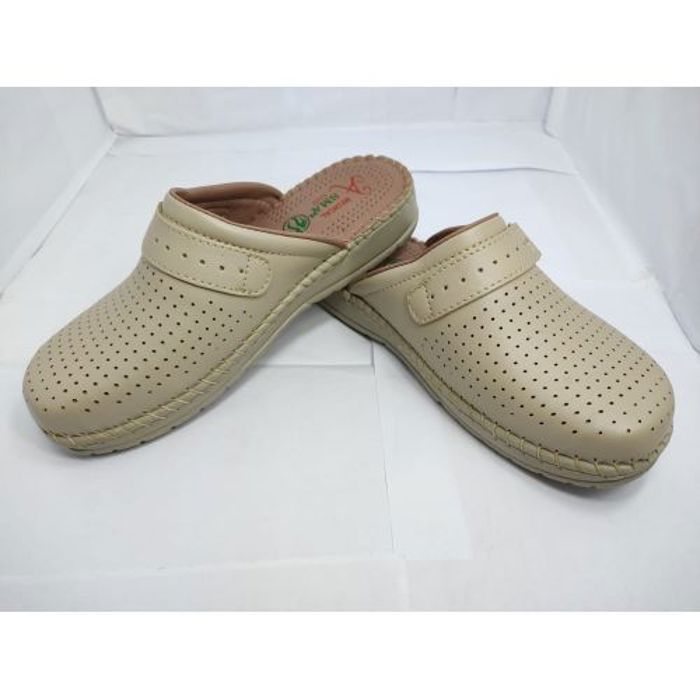 Sabot Médical Femme - Medical Euro - Confortable - Cuir Fin - Beige - Taille 41