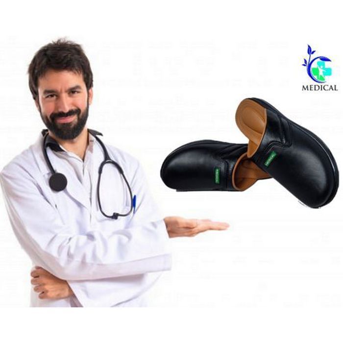 Sabot Médical - SABOT TB3a - Cuir Noir - Confort Médical - Tendance 2023 - Homme