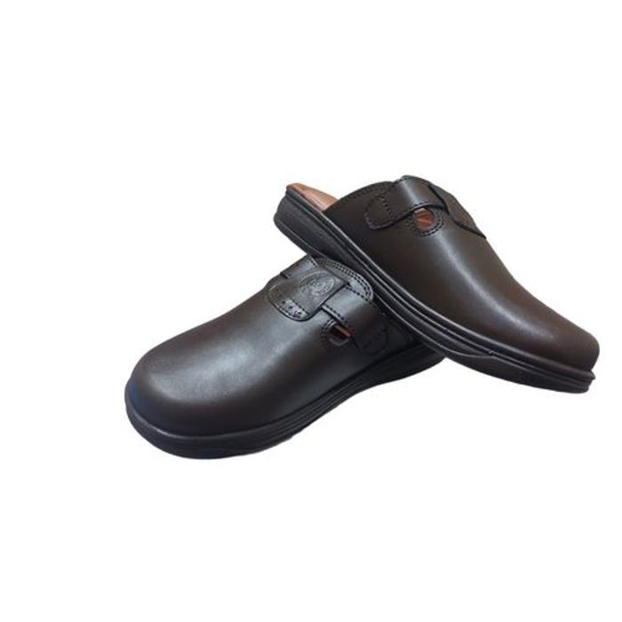Sabot Médical - SMATI - Noir - Cuir Marron - Confort Médical - Taille 42