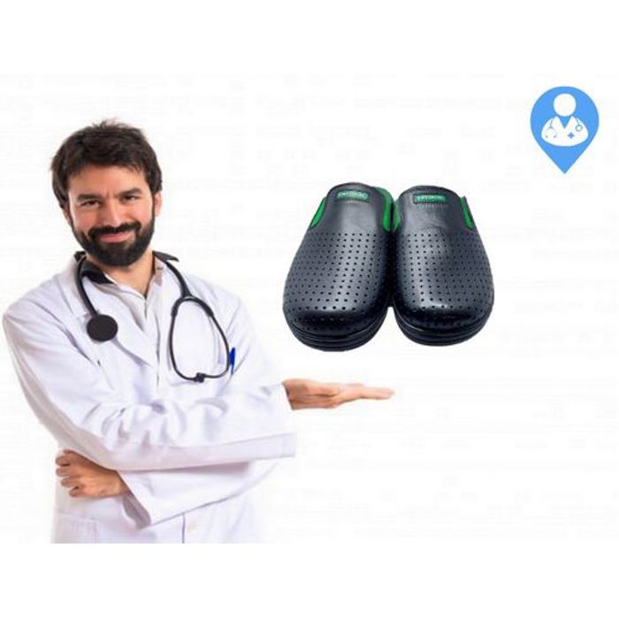 Medical Sabot Médical pour les hommes en cuir noir bon qualité-SABOT TBIB NOIR-41