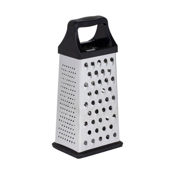 Râpe carré en inox avec poignée ergonomique et pieds antidérapants – Multifonction pour cuisine