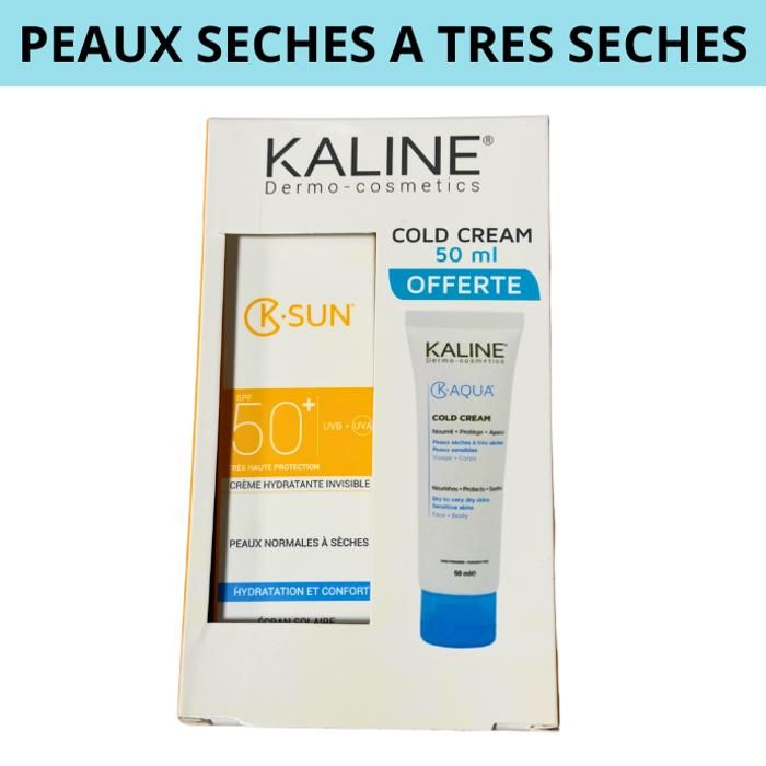 Kaline Pack - k-sun Ecran Solaire Invisible Spf50+ 50 ml + K-aqua Cold Crème 50 ml