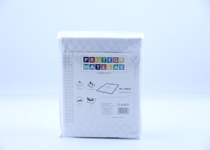Protège-Matelas Imperméable Tissu 3D & Revêtement 90x190cm Blanc