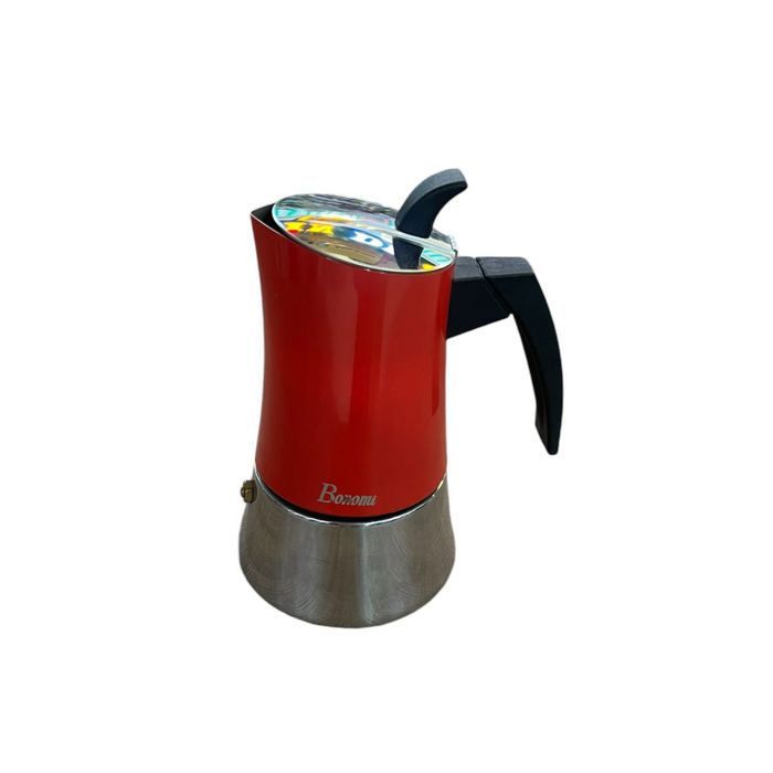 Bonomi Cafetière - 2 Tasses - Petit Format - Rouge