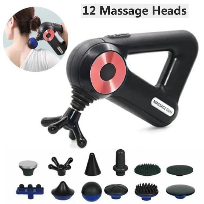 Pistolet de massage rechargeable avec 12 têtes différentes