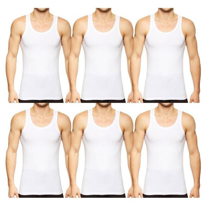 Dice -Pack de 6 Debardeurs pour homme - Blanc