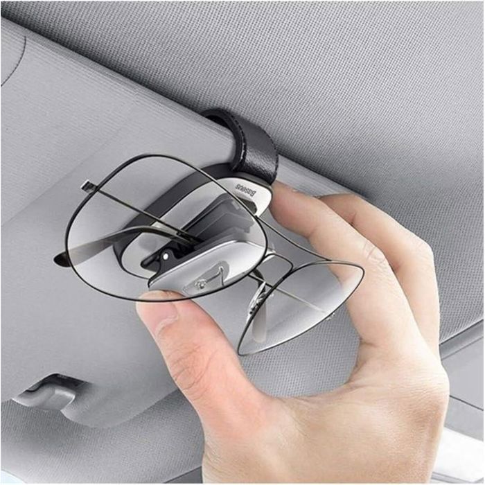 Clip pour Lunettes - Baseus - Platinum - Argenté - Pratique - Fixation Solide