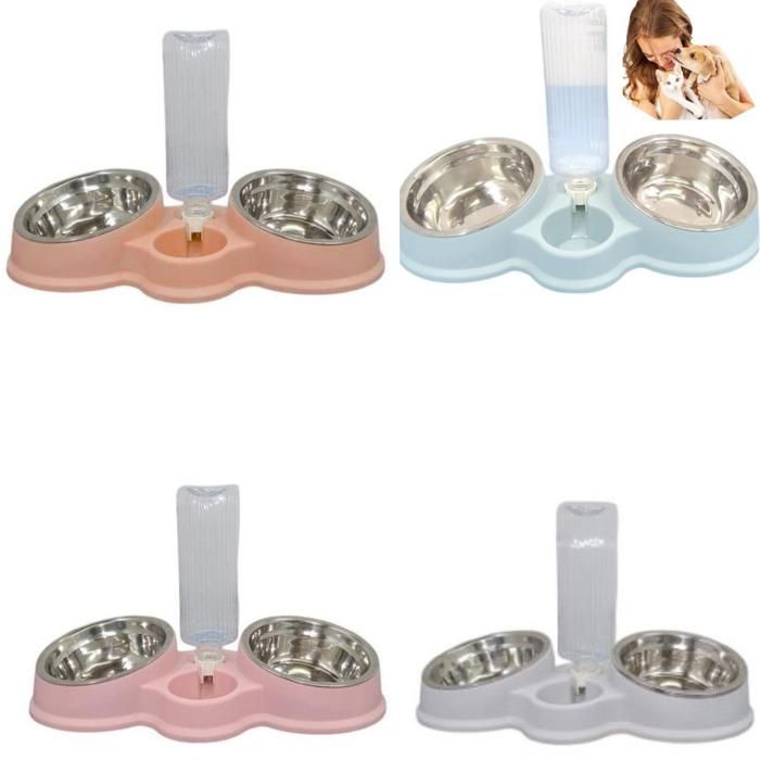 Station 3-en-1 pour Chats et Chiens, Distributeur de Nourriture et d'Eau Automatique
