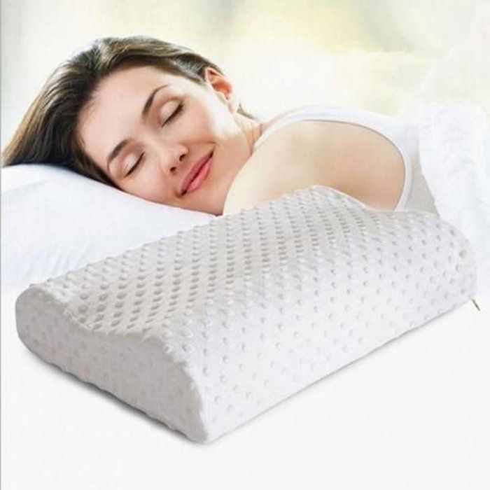 Oreiller - Latex - Ergonomique - Mousse à mémoire de forme - Confort moyen - Lavable