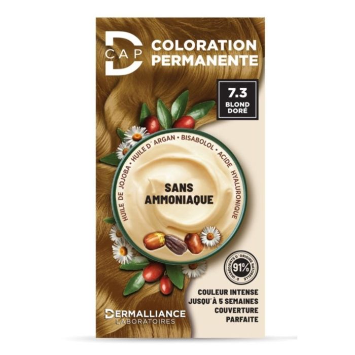 Teinture capillaire - D-CAP - N°7.3 - Blond Doré - Couverture cheveux blancs -  60ml