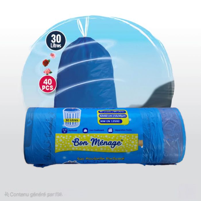 Sac Poubelle Parfumé  40 unités - 30 Litres