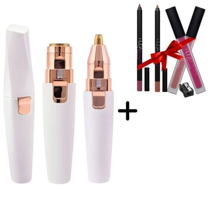 Épilateur Visage Femme Rechargeable KM 6667 Tondeuse Visage + Huda Beauty 5-en-1 Gratuit