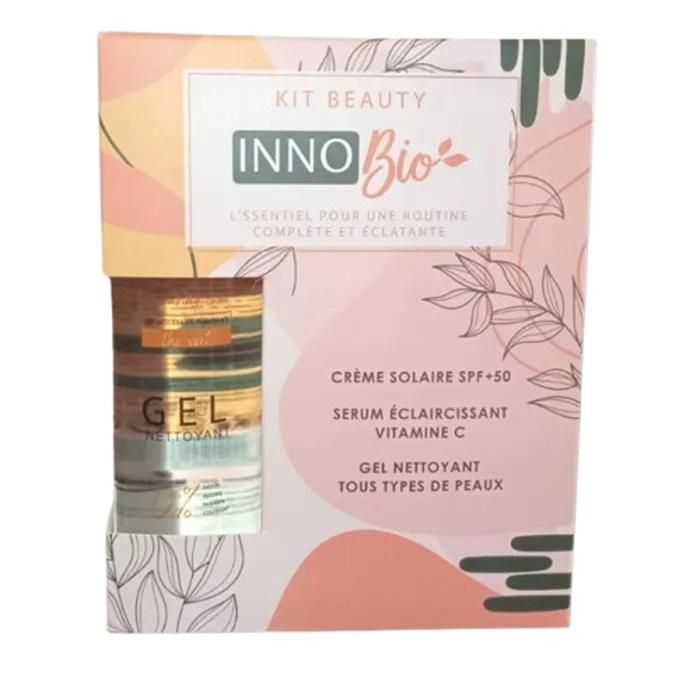 Pack de soins - INNO BIO - Kit Beauty INNO Bio - SPF50+ - Gel nettoyant doux - Sérum Vitamine C