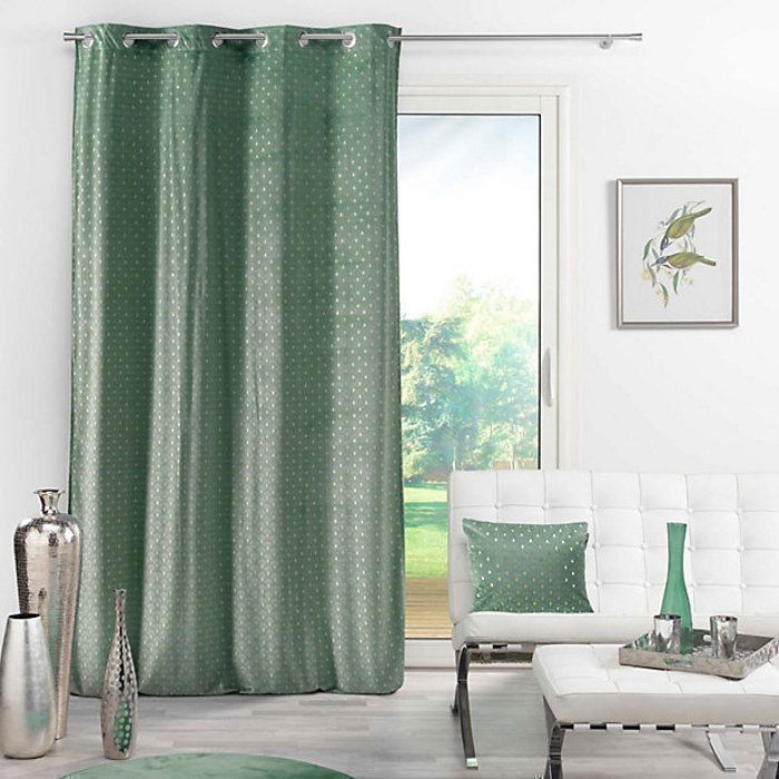 Rideau Fenêtre Gaufre Avec Anneaux - 140X240CM - Vert