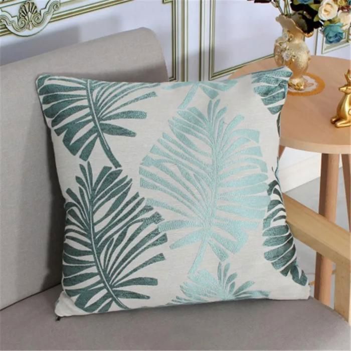 Coussin - Jacquard - 45x45cm - Vert - 450g - Déhoussable