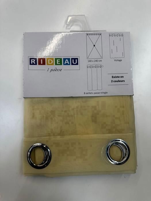 RIDEAUX AVC ANNEAUX -140 X 240CM - 43GSM S01- JAUNE