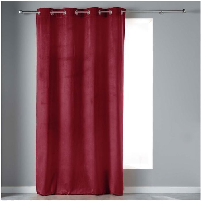 RIDEAU FENETRE SEMISABRE 100% Polyester - 140X240cm - Rouge