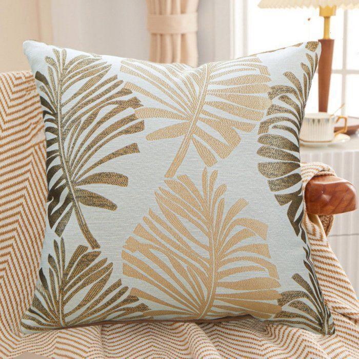 Coussin - Jacquard - 45x45cm - Beige - 450g - Déhoussable