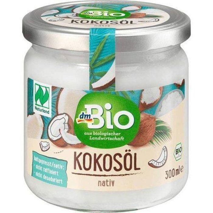 Huile de coco - Dm Bio - 300 ml - Non raffinée - Pressée à froid - Brillance cheveux